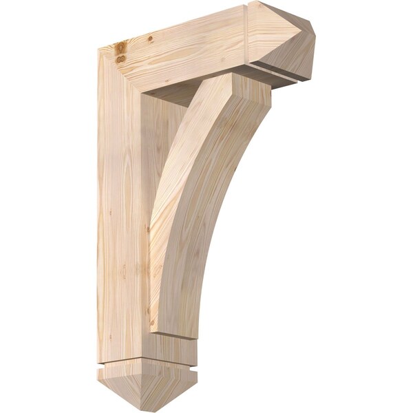 Ekena Millwork Thorton Arts and Crafts Smooth Bracket w/ Offset Brace, Douglas Fir, 7 1/2"W x 22"D x 34"H BKT0806X22X34THR03SDF - main